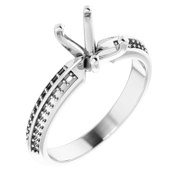 Accented Double-Row Engagement Ring