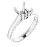 Sterling Silver 7.4 mm Round Engagement Ring Mounting