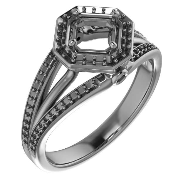 6x4 mm Emerald Engagement Ring Mounting