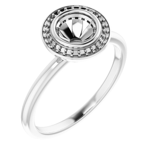 Bezel-Set Halo-Style Ring