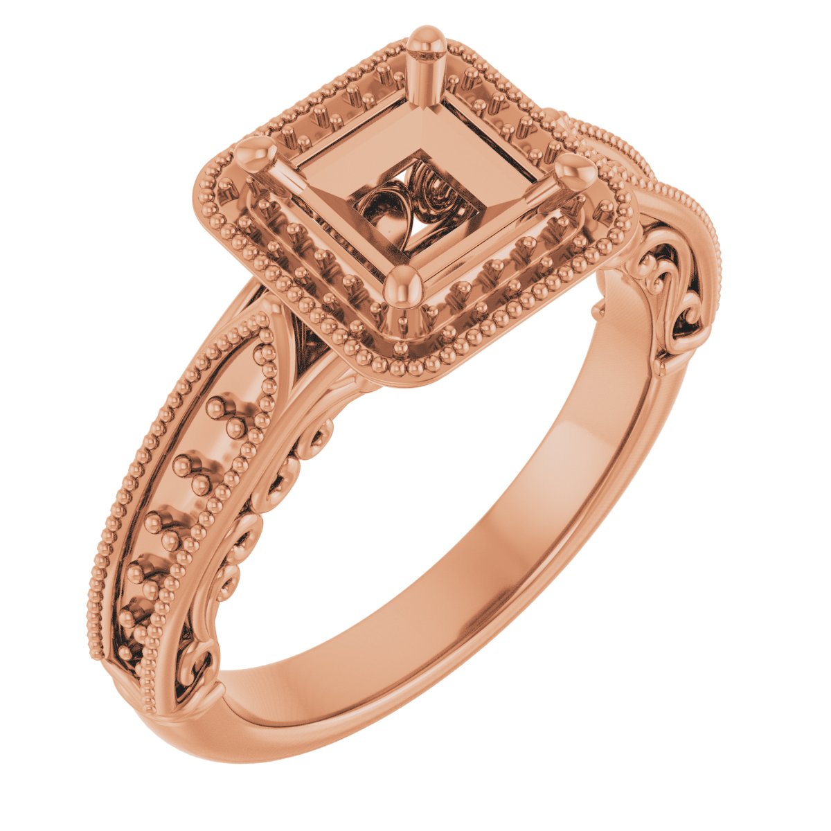 Halo-Style Vintage-Inspired Engagement Ring