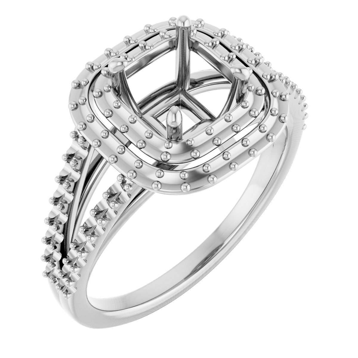 Double Halo-Style Engagement Ring