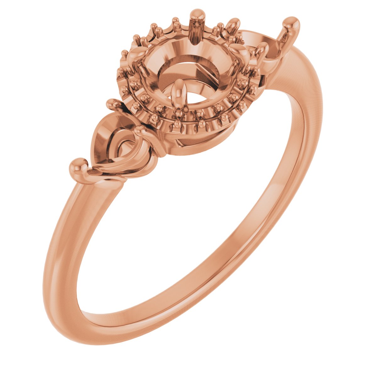 Three-Stone Halo-Style Engagement Ring or Band