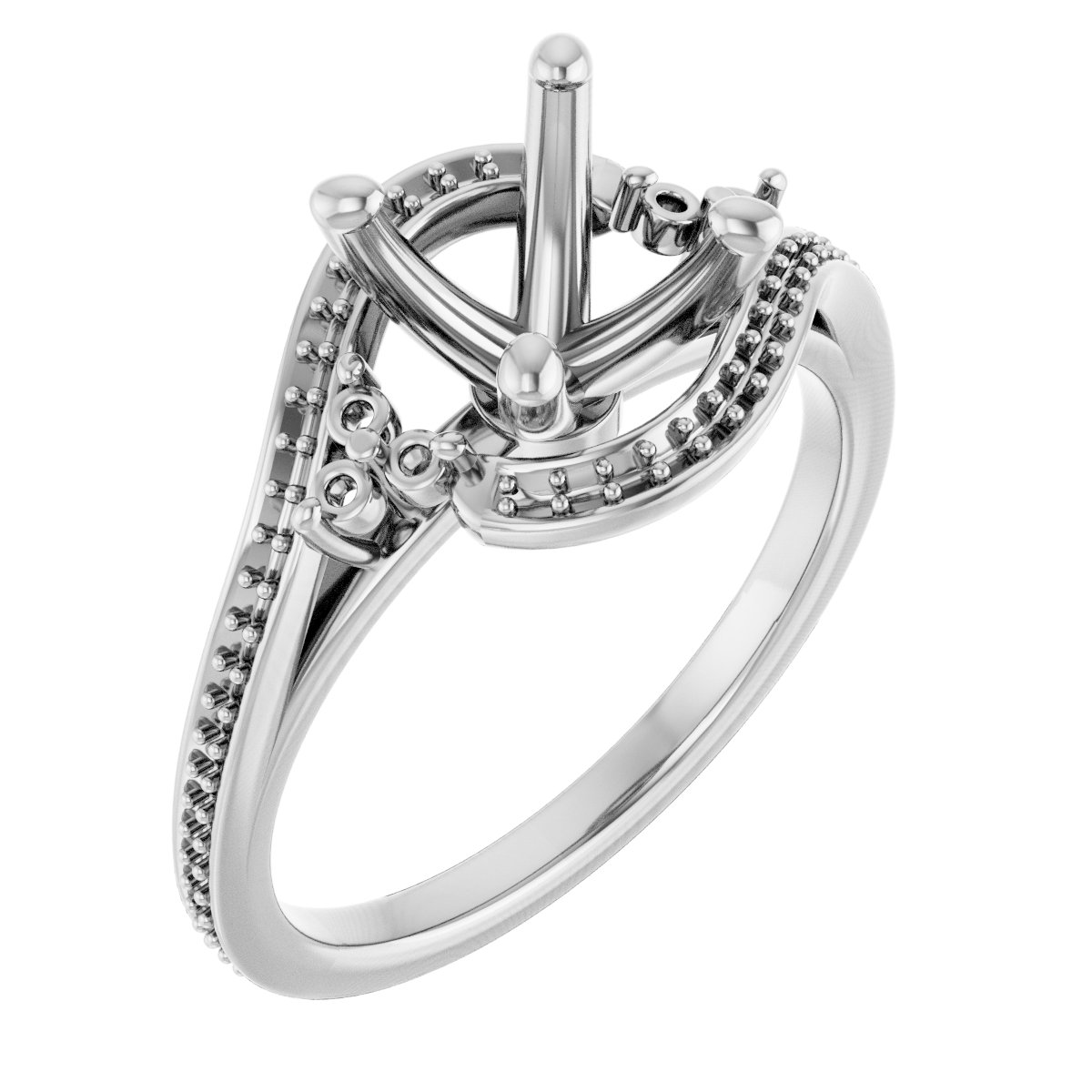Accented Bypass Engagement Ring