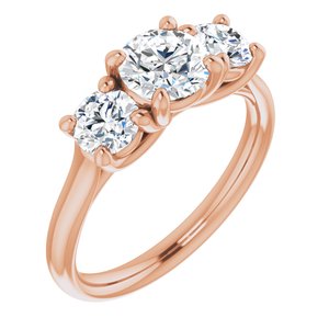 14K Rose 6 mm Round Forever One™ Moissanite Engagement Ring