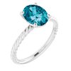 14K White London Blue Topaz Ring Ref 10036502