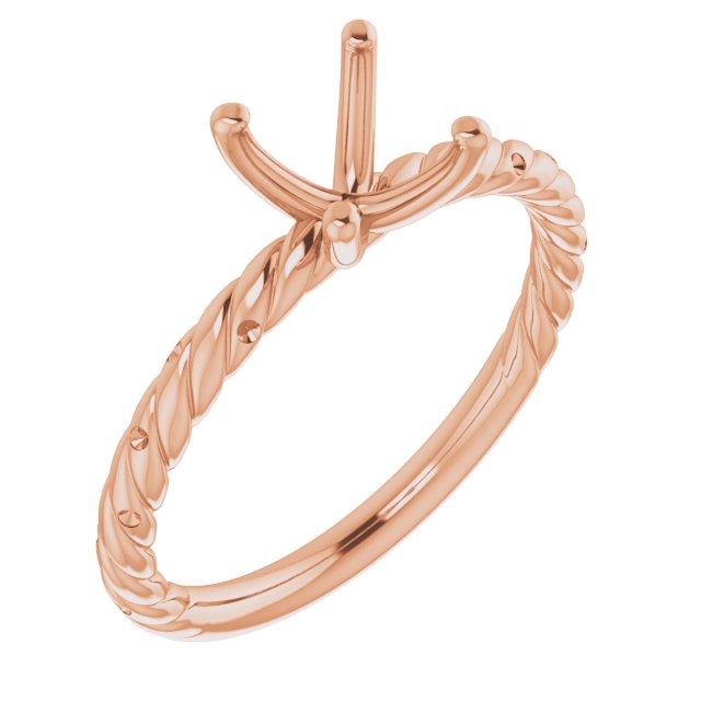 Accented Rope Engagement Ring