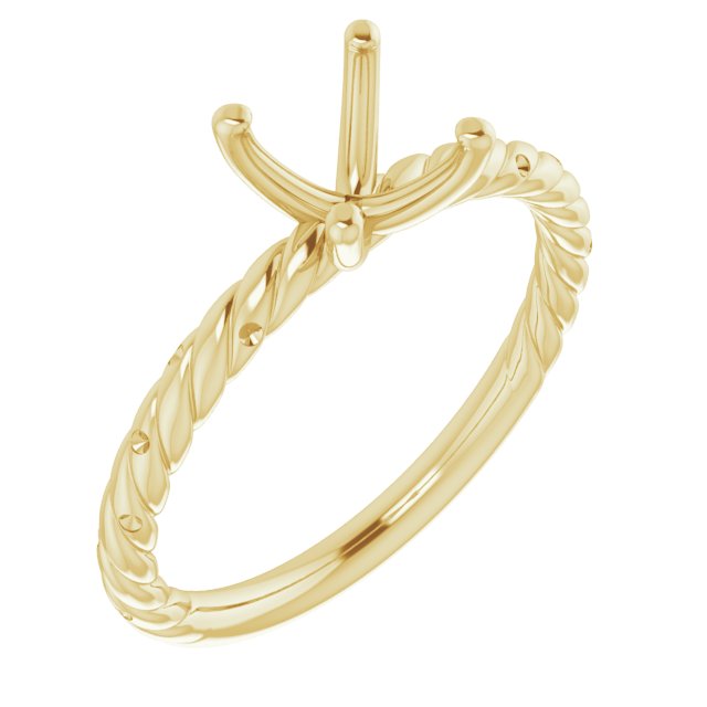 Accented Rope Engagement Ring