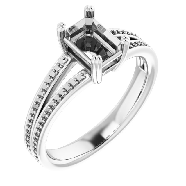 Accented Split Shank Engagement Ring