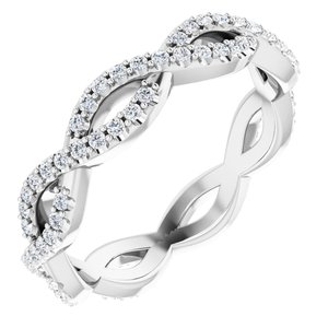 14K White 1/3 CTW Diamond Infinity-Inspired Eternity Band Size 5