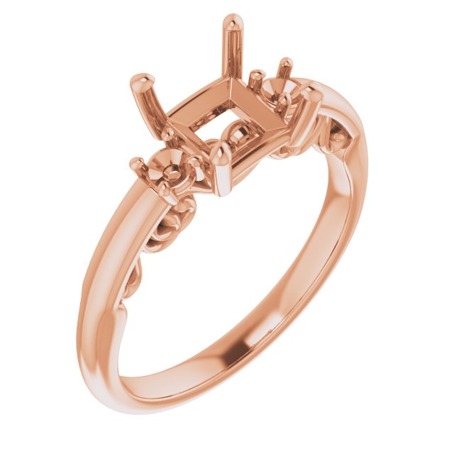 Three-Stone Sculptural Engagement Ring