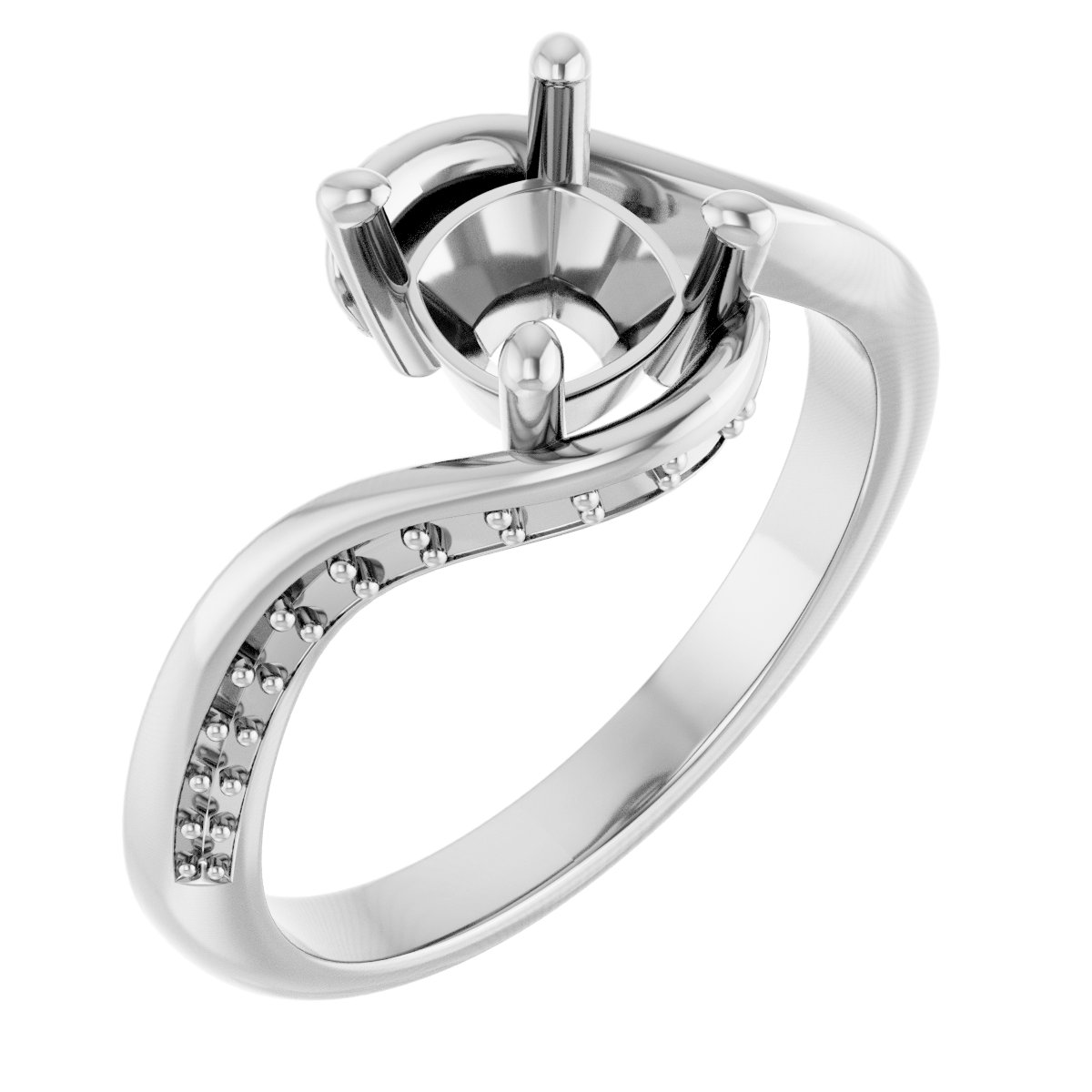 Accented Bypass Engagement Ring