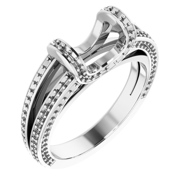 Bar-Set Accented Engagement Ring