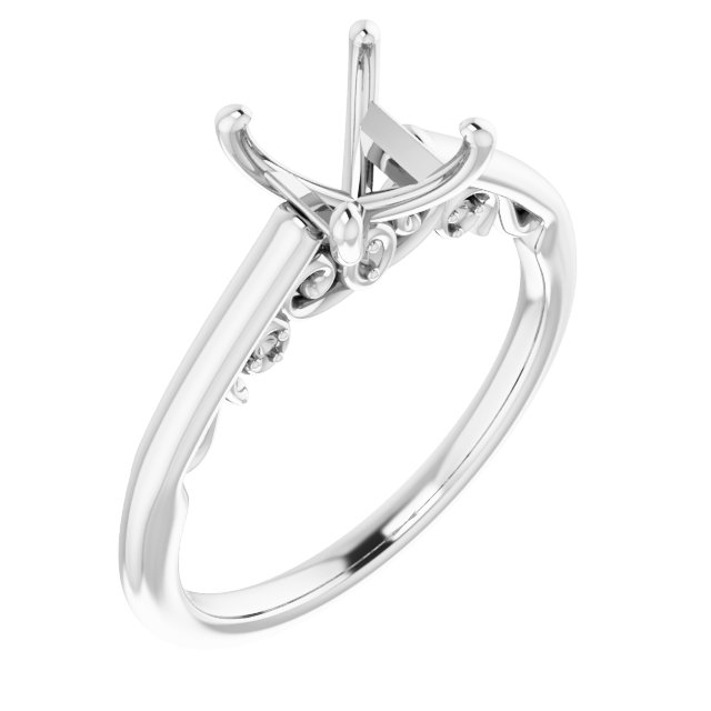 Accented Sculptural Engagement Ring