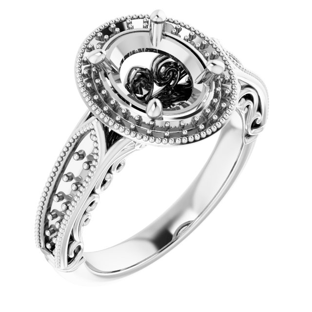 Halo-Style Vintage-Inspired Engagement Ring
