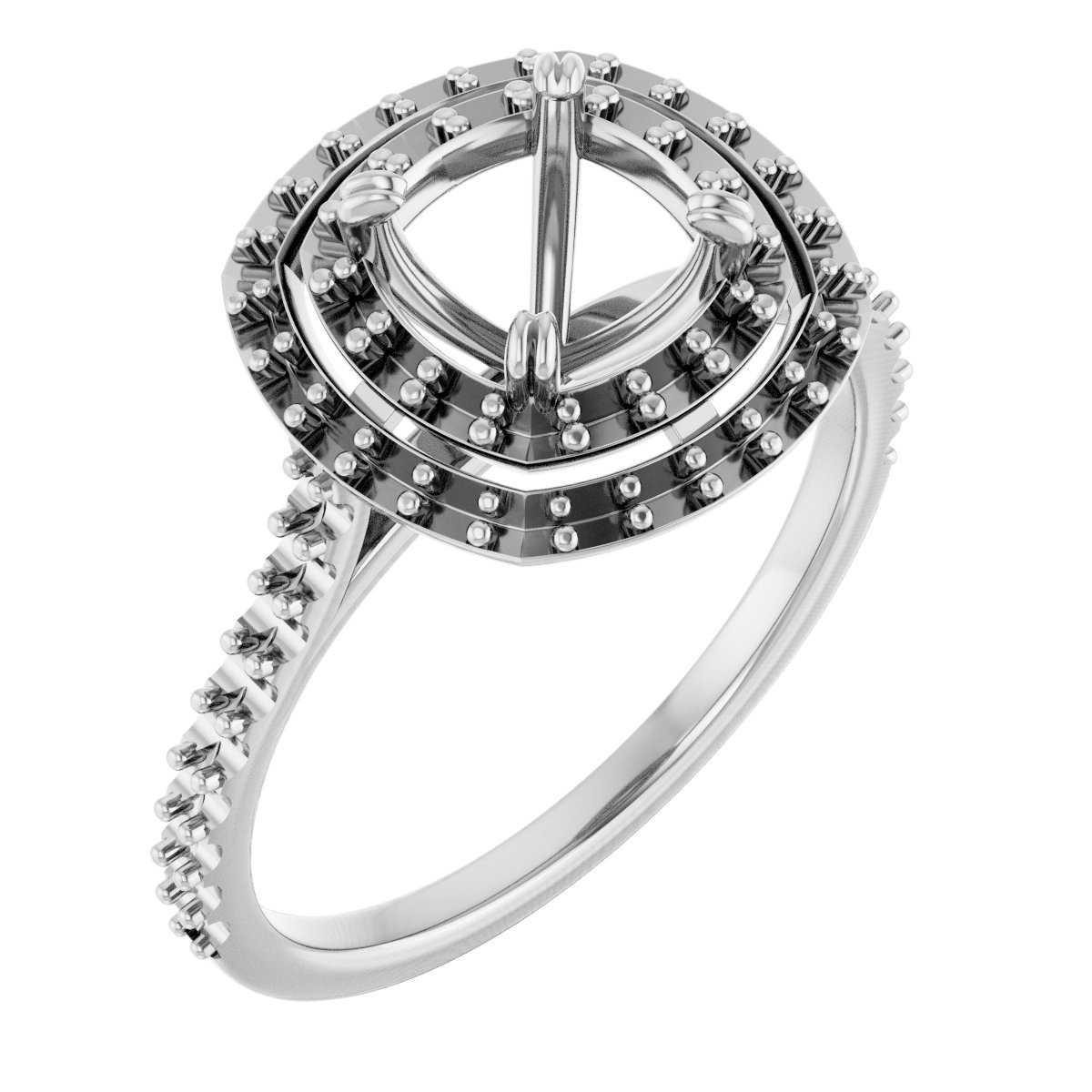 Double Halo-Style Engagement Ring