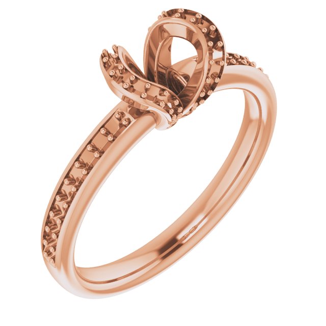 Half-Bezel Halo-Style Engagement Ring