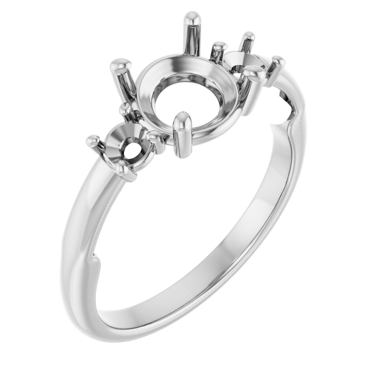 Three-Stone Sculptural Engagement Ring