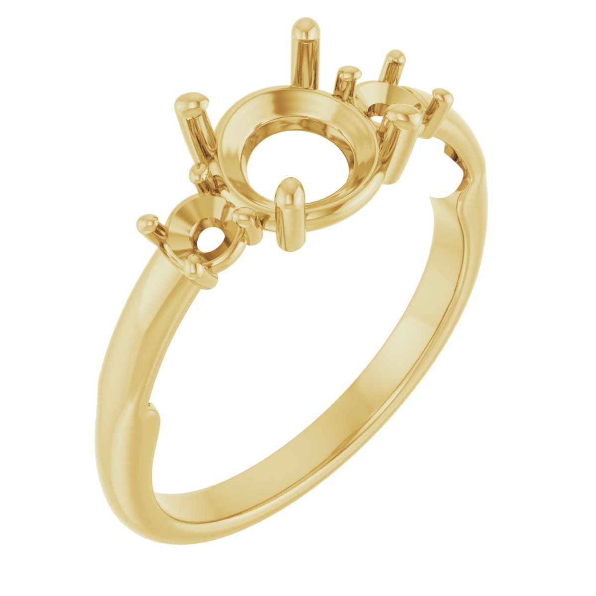 Three-Stone Sculptural Engagement Ring