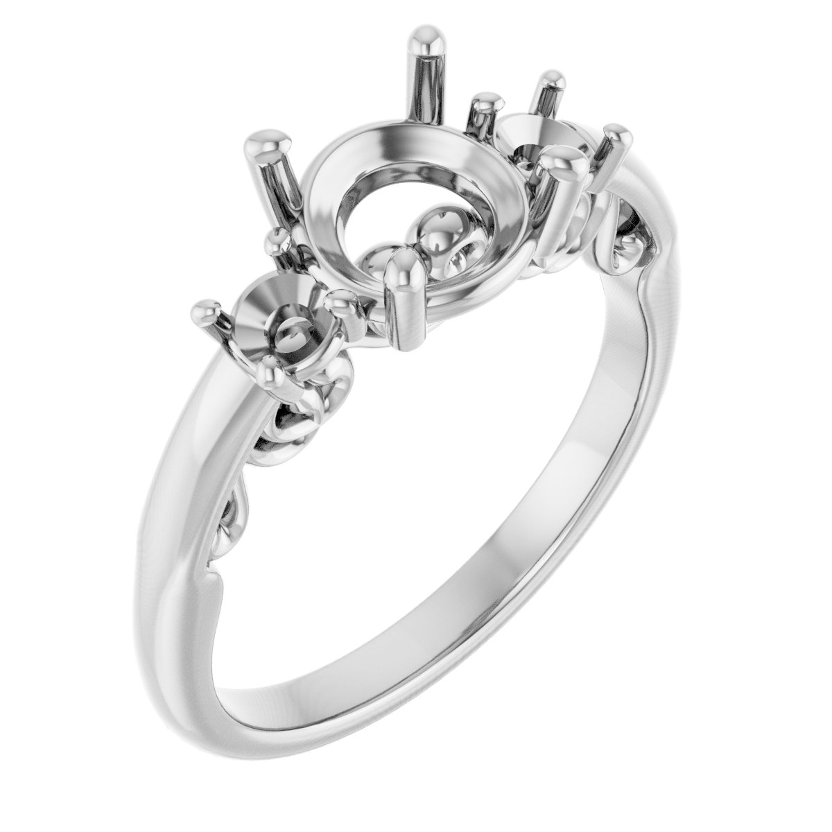 Three-Stone Sculptural Engagement Ring