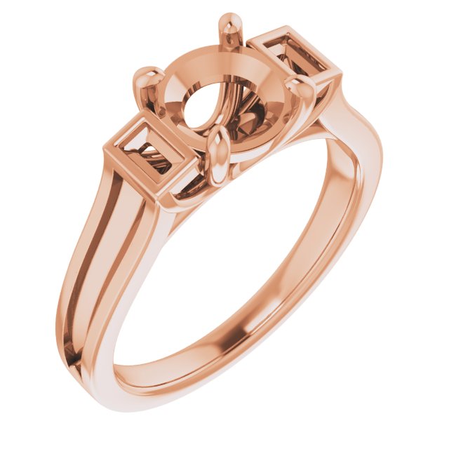 Baguette Accented Engagement Ring