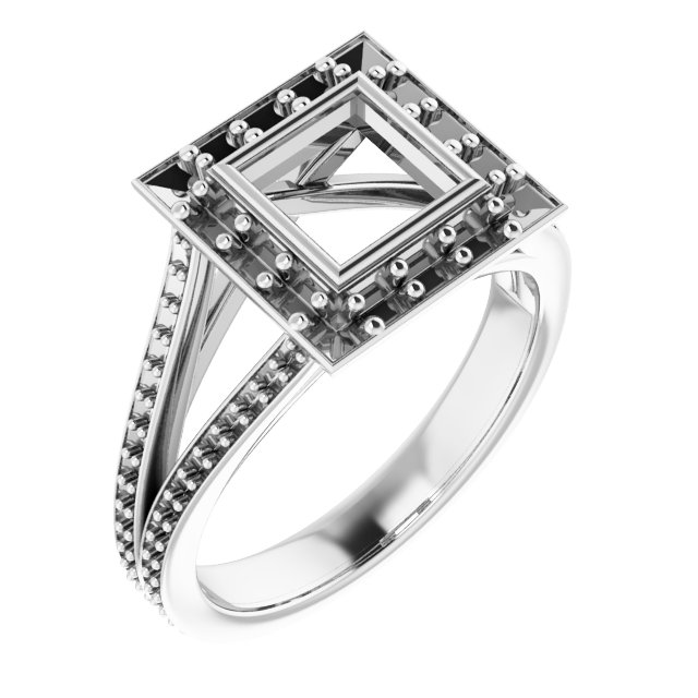 Bezel-Set Halo-Style Engagement Ring
