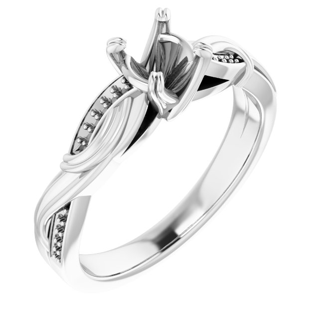 Accented Infinity-Inspired Engagement Ring