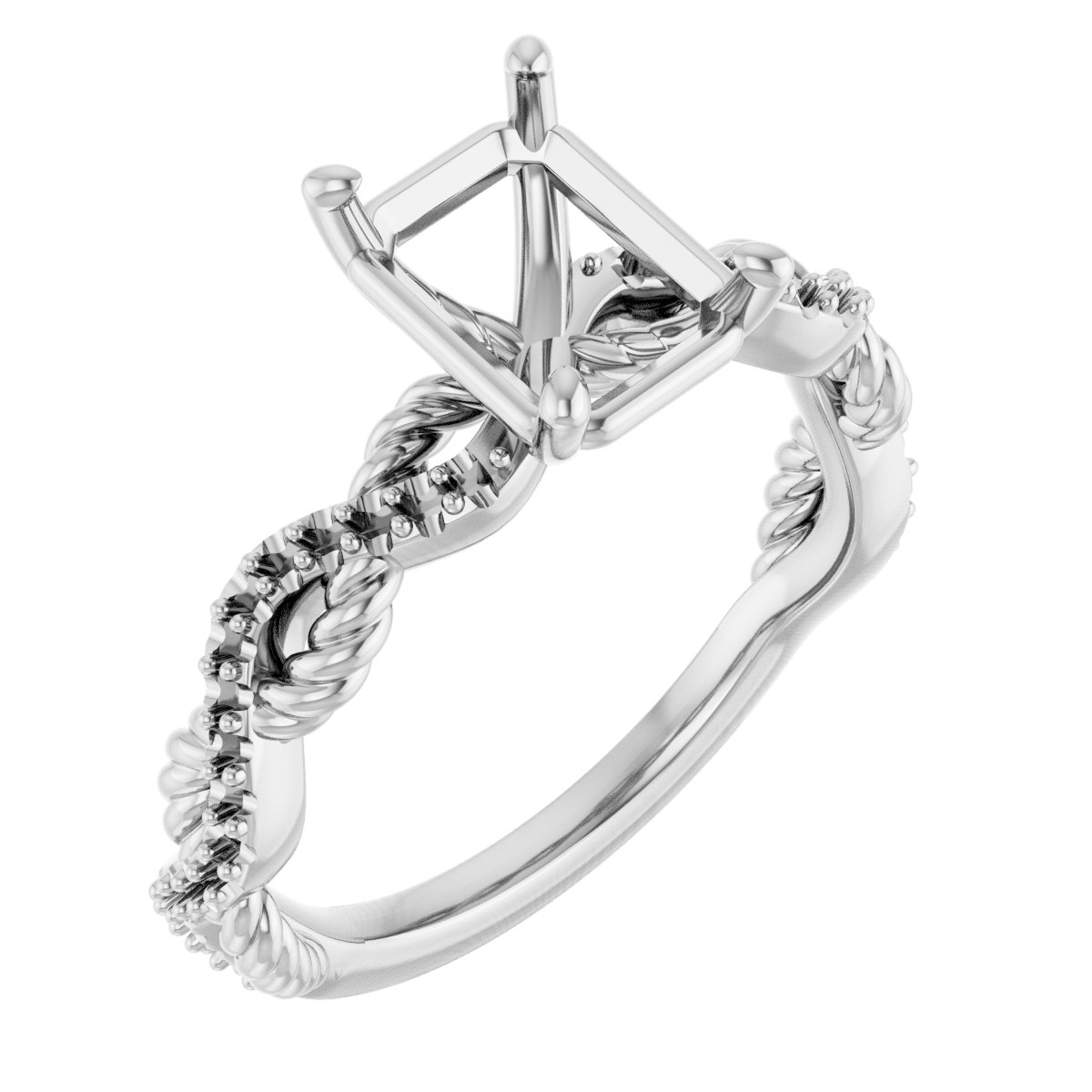 Accented Twisted Engagement Ring