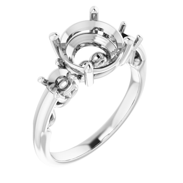 Three-Stone Sculptural Engagement Ring