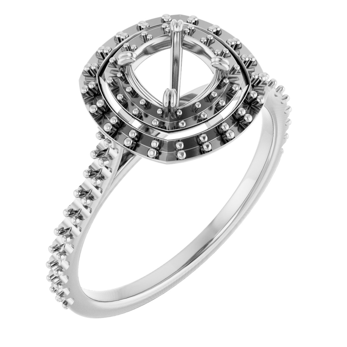 Double Halo-Style Engagement Ring