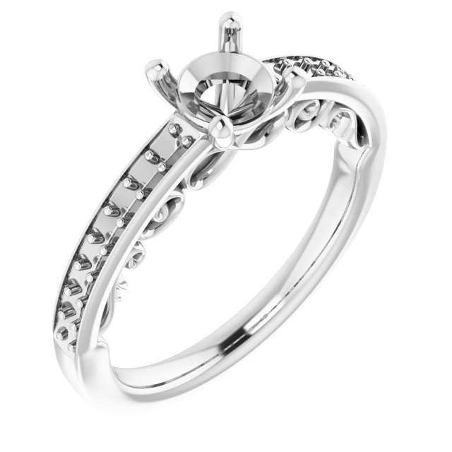 Accented Infinity-Inspired Engagement Ring