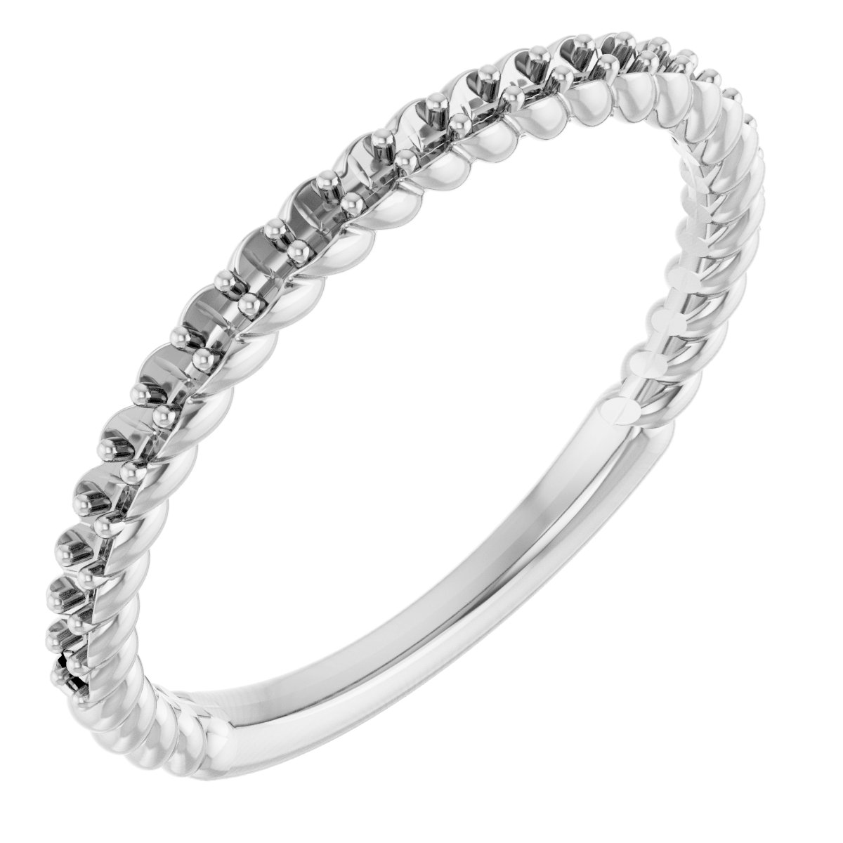 14K White 1/5 CTW Diamond Rope Anniversary Band