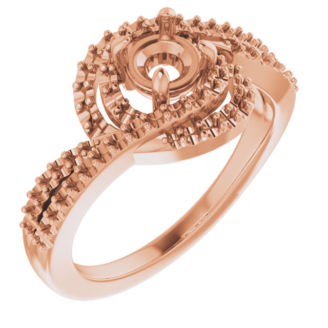Pavé-Style Accented Twisted Engagement Ring or Band