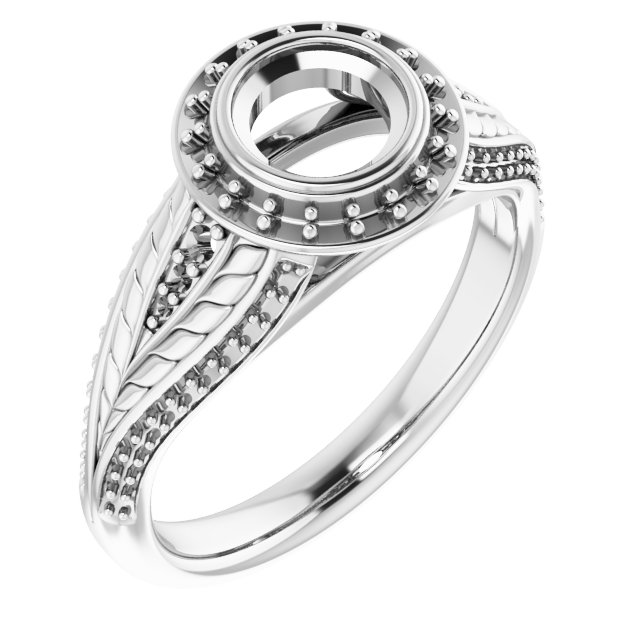 Bezel-Set Halo-Style Ring