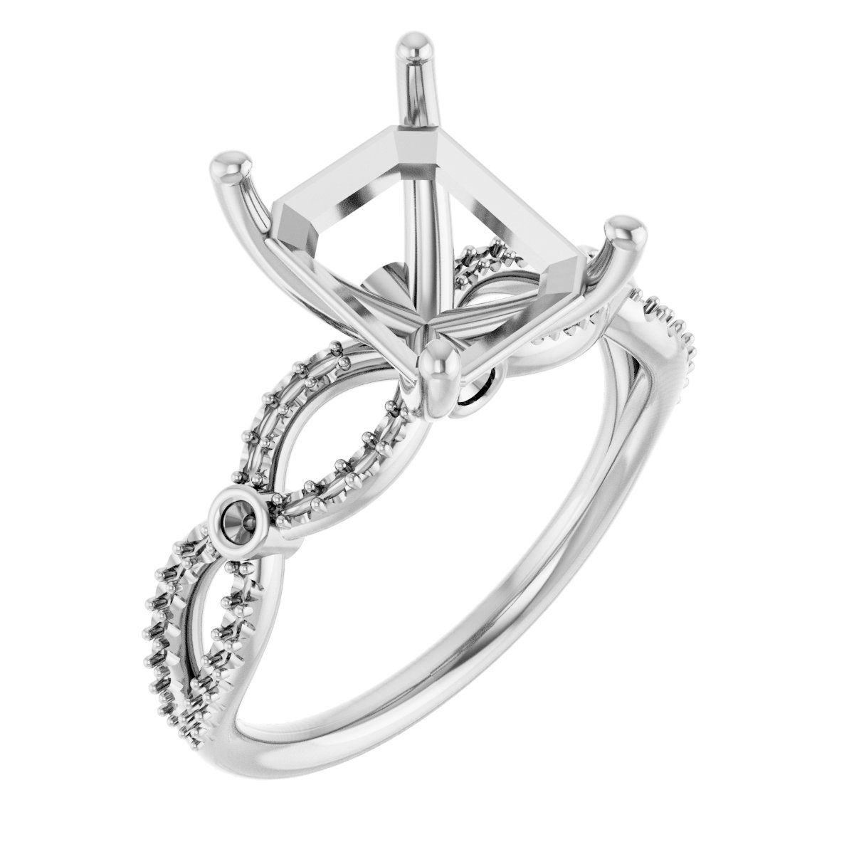 Accented Infinity-Inspired Engagement Ring