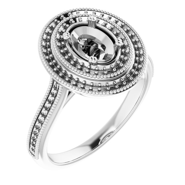 Double Halo-Style Engagement Ring