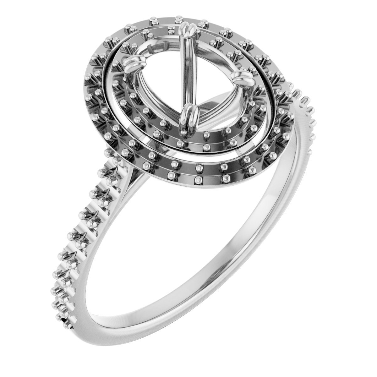 Double Halo-Style Engagement Ring