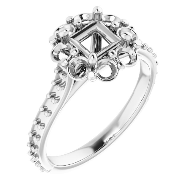 Halo-Style Floral Engagement Ring