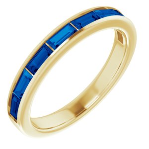 14K Yellow Natural Blue Sapphire Ring 