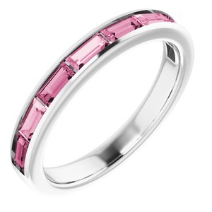 14K White Pink Tourmaline Ring   