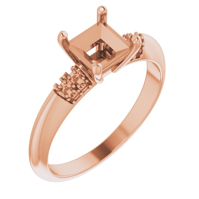 Accented Knife-Edge Engagement Ring