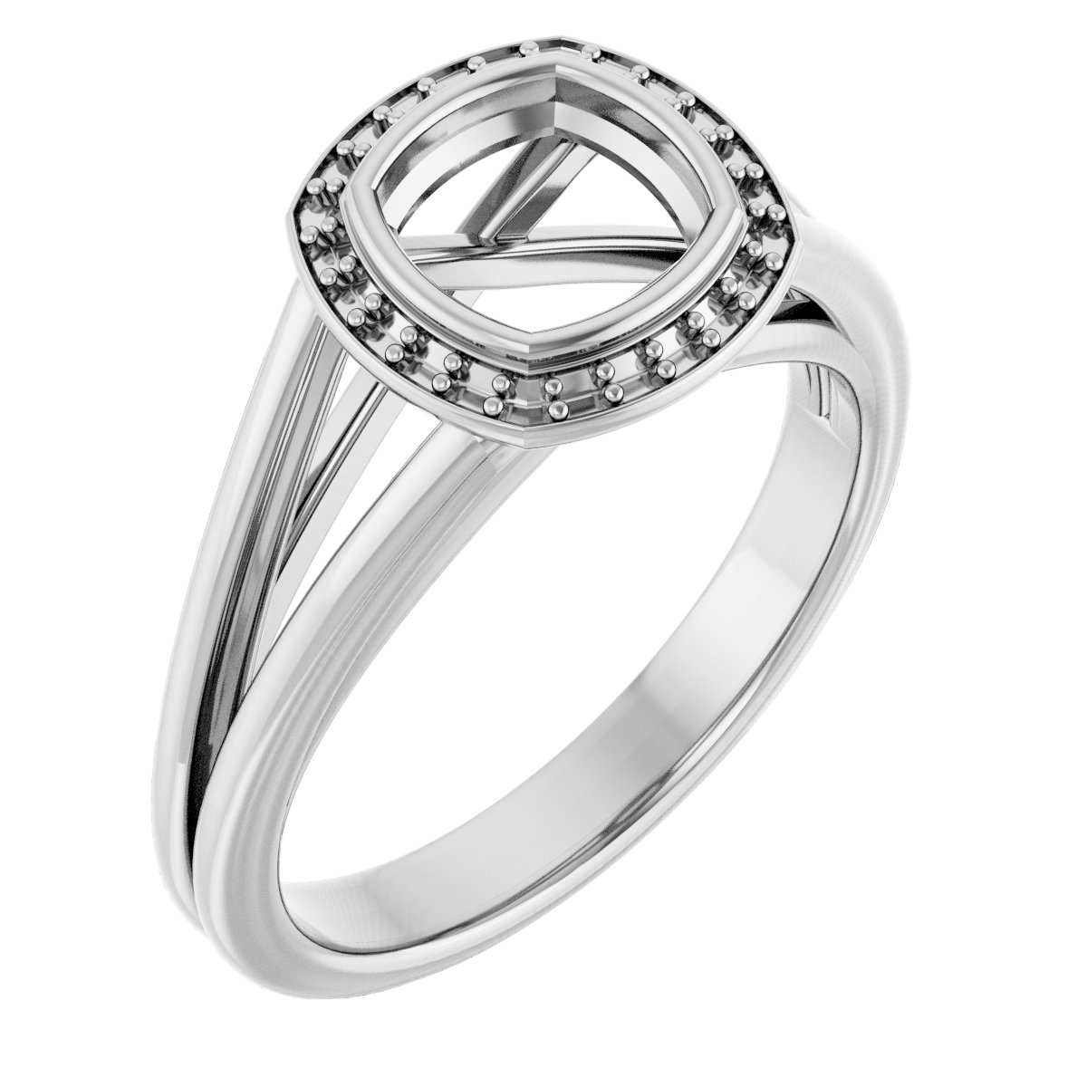 Bezel-Set Halo-Style Engagement Ring