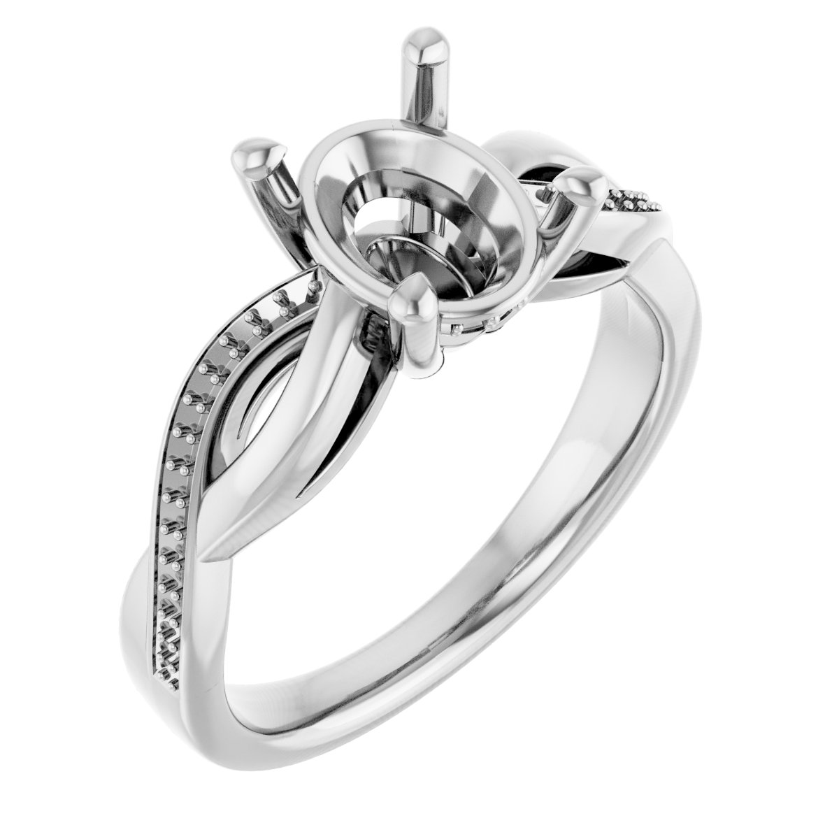 Accented Infinity-Inspired Engagement Ring