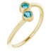 14K Yellow Natural London Blue Topaz Two-Stone Ring