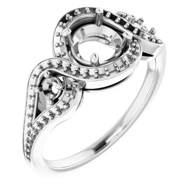 Three-Stone Halo-Style Engagement Ring