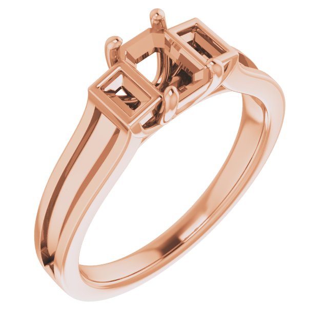 Baguette Accented Engagement Ring