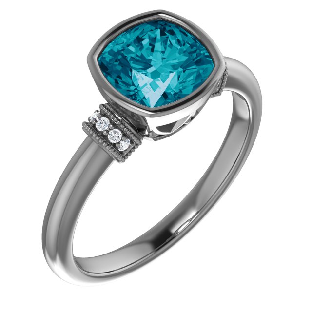 14K Rose London Blue Topaz and .04 CTW Diamond Ring Ref 14069909