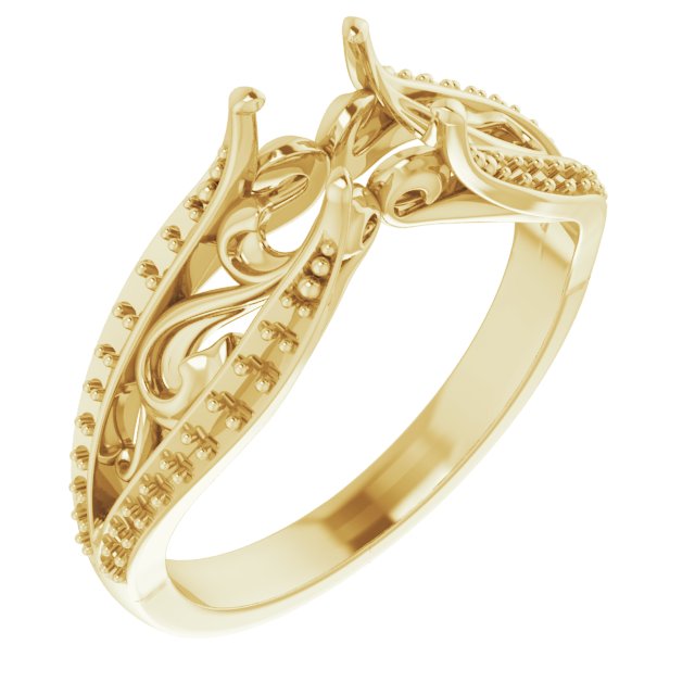 Accented Sculptural Engagement Ring