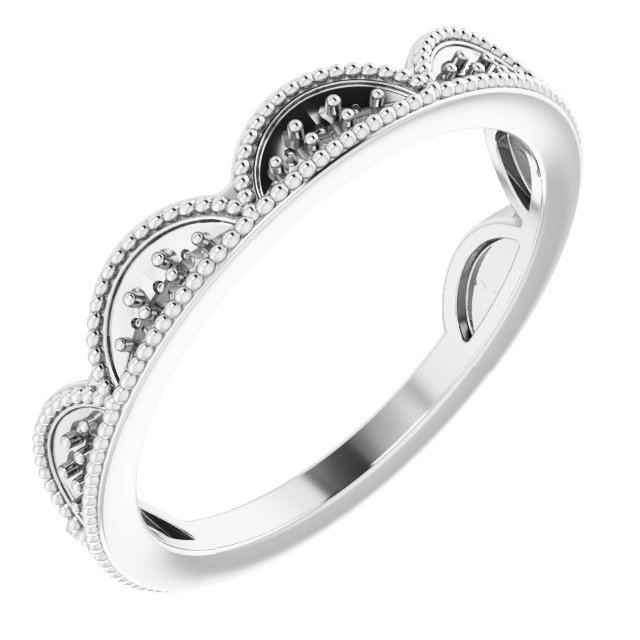 14K White 1/8 CTW Diamond Stackable Ring