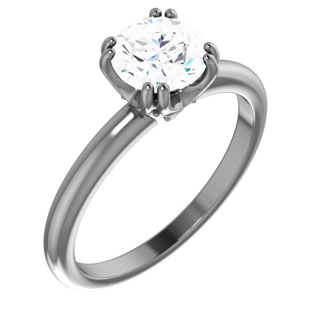 4-Prong Solitaire Engagement Ring with Accent or Band